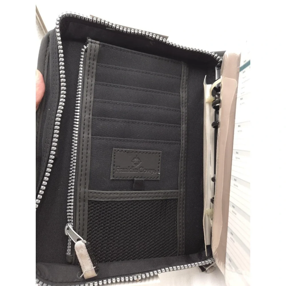 New Vintage Compact Franklin Covey Original Binder Starter Set Black 6.75